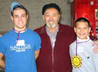 Volunteers posing with a donator