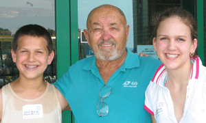 Volunteers posing with contributors